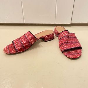 J. Crew Raffia Open-Toe Mules